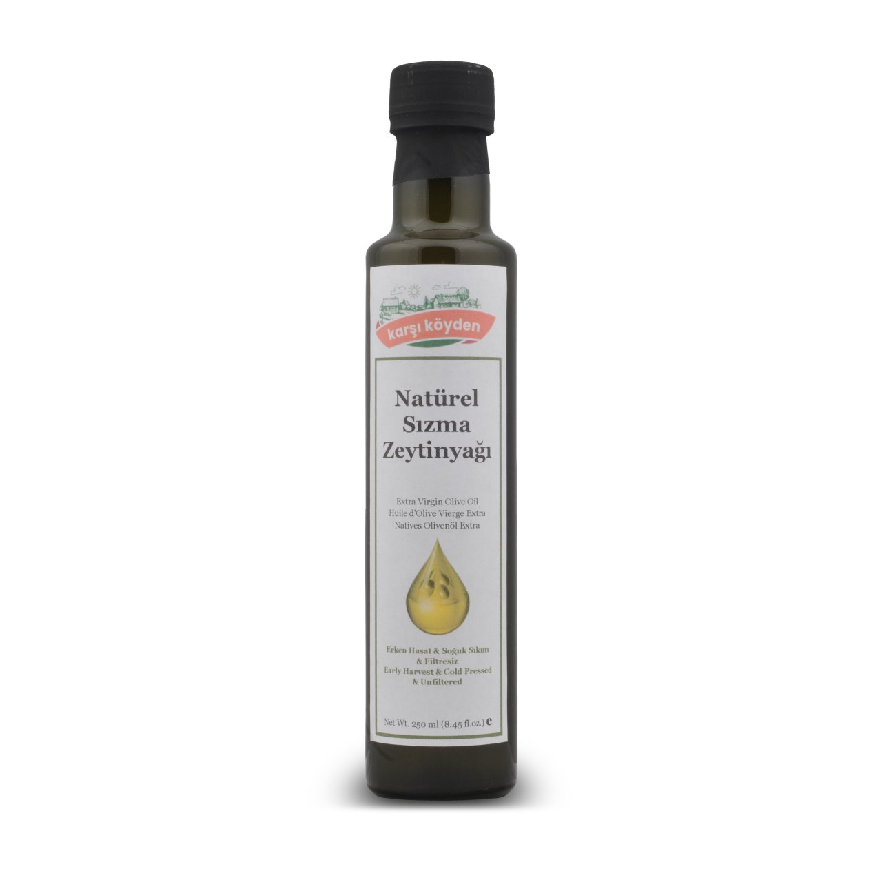 Karşı Köyden Erken Hasat Natürel Sızma Zeytinyağı (250ml - Cam Şişe)