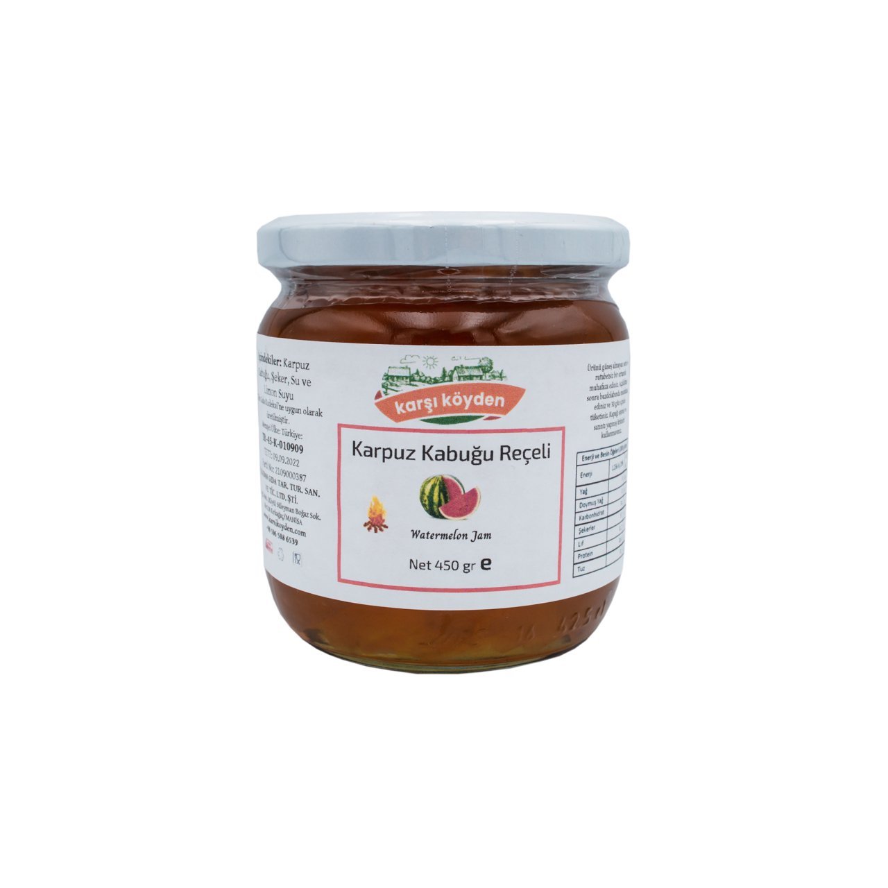 Karşı Köyden Karpuz Kabuğu Reçeli (450gr - Cam Kavanoz)