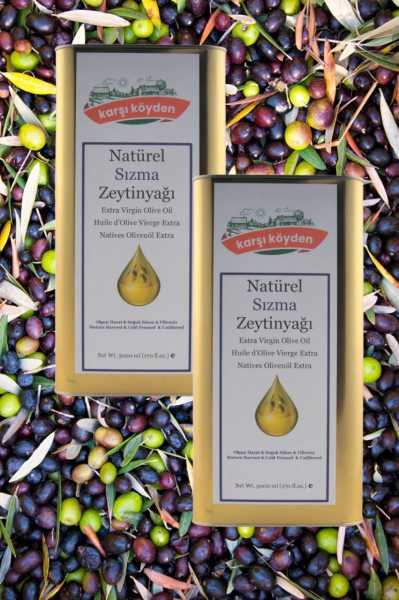 Karşı Köyden Olgun Hasat  Natürel Sızma Zeytinyağı (2 Adet x 5000ml - Teneke Kutu)