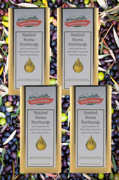 Karşı Köyden Erken Hasat  Natürel Sızma Zeytinyağı (4 Adet * 5000ml - Teneke Kutu)