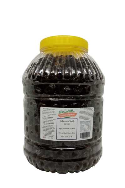 Karşı Köyden Doğal Fermente Salamura Siyah Zeytin (3500gr - Pet Kavanoz)