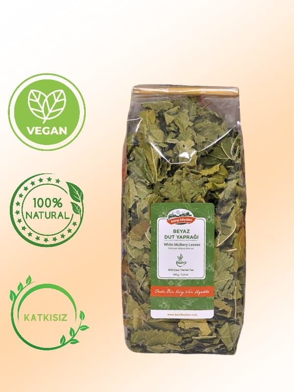 Karşı Köyden Beyaz Dut Yaprağı Çayı, White Mulberry Leaves, 100 g (Vegan Besini)