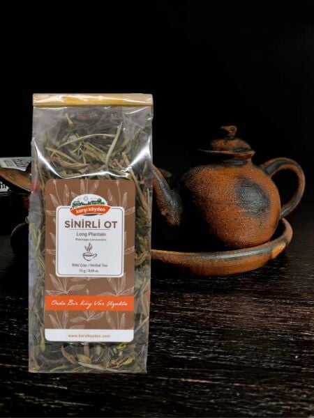 Karşı Köyden Sinirli Ot, Sinir Otu, Damarlı Ot, Bağa Yaprağı, Long Plantain, Plantago lanceolata L., 25 g