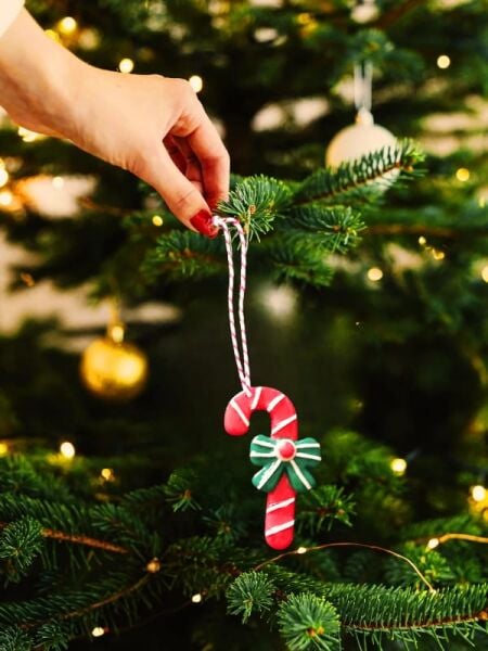 Karşı Köyden Özel Tasarım El Yapımı Yılbaşı / Noel Ağacı Süsü – Baston Şeker Dekor