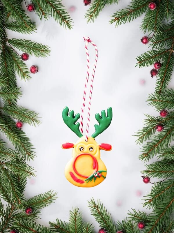 Karşı Köyden Özel Tasarım El Yapımı Yılbaşı,  Noel Ağacı Süsü – Geyik, Handmade Christmas Tree Ornament – Reindeer Design