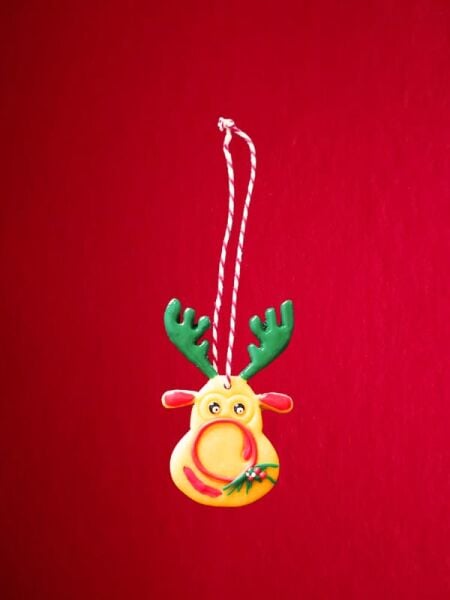 Karşı Köyden Özel Tasarım El Yapımı Yılbaşı,  Noel Ağacı Süsü – Geyik, Handmade Christmas Tree Ornament – Reindeer Design