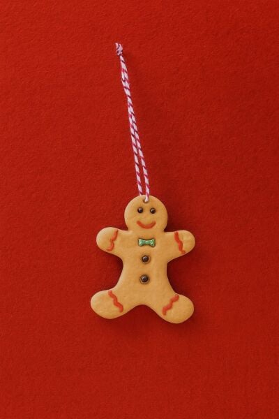 Karşı Köyden Özel Tasarım El Yapımı Yılbaşı,  Noel Ağacı Süsü – Kurabiye Adam, Handmade Christmas Tree Ornament – Gingerbread Man