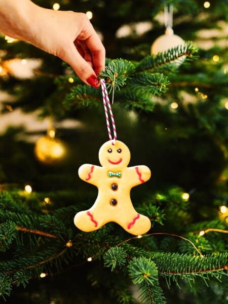 Karşı Köyden Özel Tasarım El Yapımı Yılbaşı,  Noel Ağacı Süsü – Kurabiye Adam, Handmade Christmas Tree Ornament – Gingerbread Man