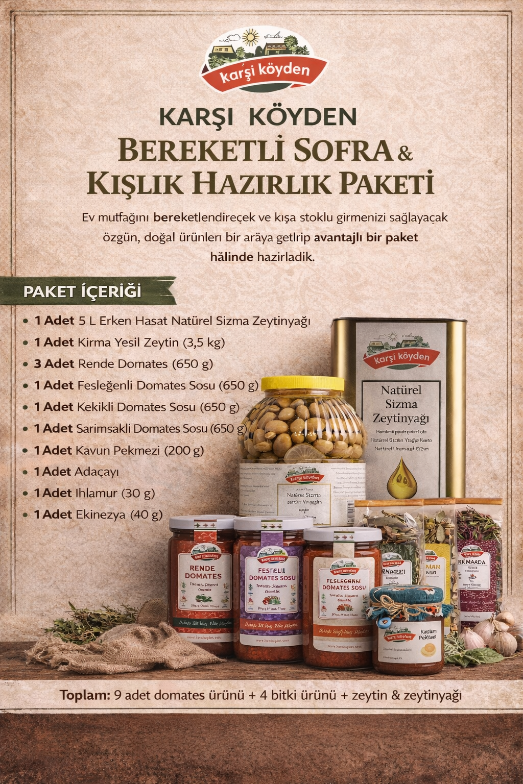 Karşı Köyden Bereketli Sofra & Kışlık Hazırlık Paketi